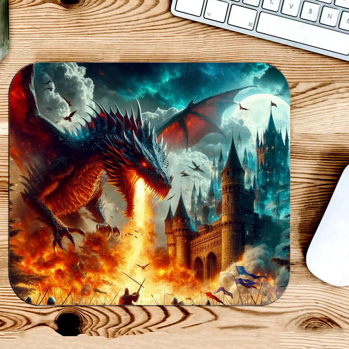 Gfylo |Dracarys I Permanent Printed Mouse pad Smooth Surface Anti-Slip Rubber Base Print | for Computer, Tablet, Daily uses, Office Work, Gamming Size (225 mm x 190 mm)