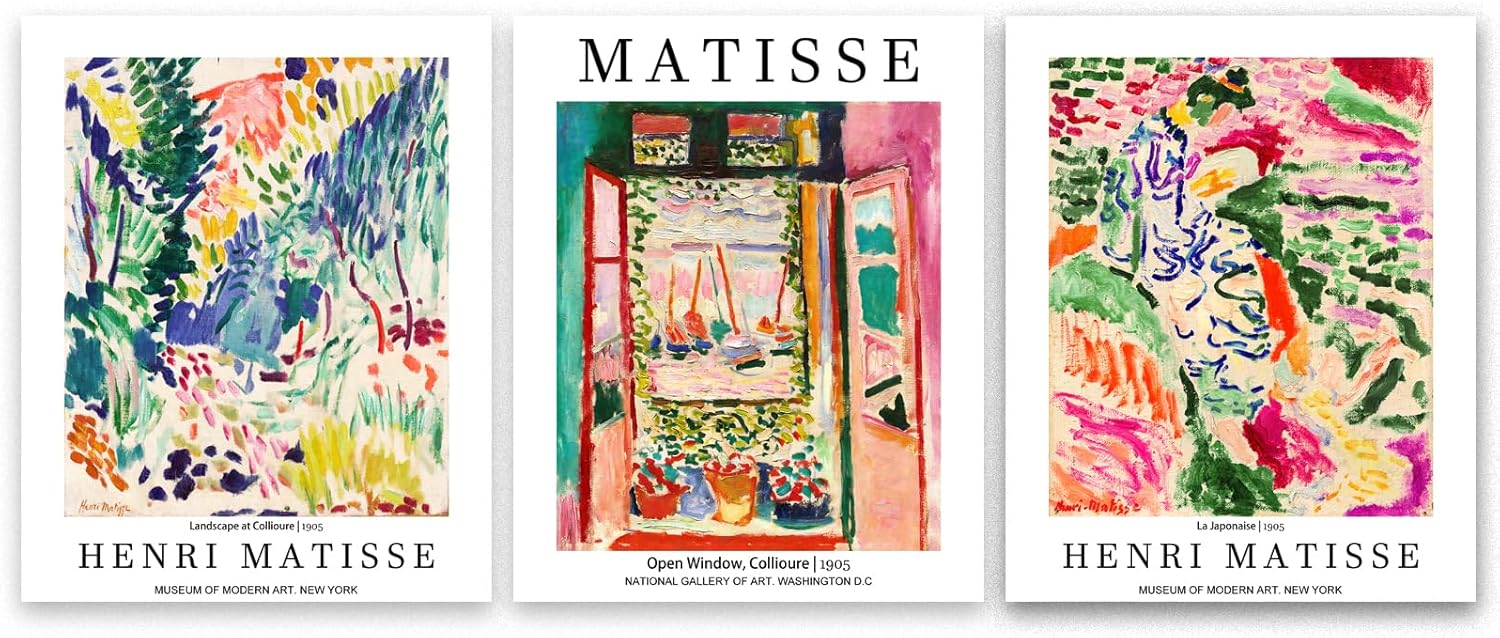 CRYOBOX Matisse Wall Art Matisse Prints Vintage Art Set of