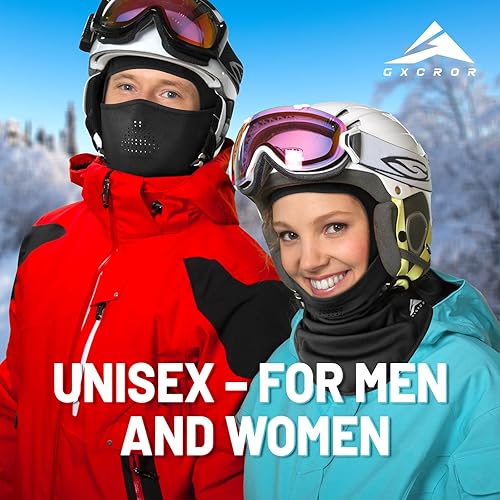 Miniatura 5 de GXCROR Pasamontañas de invierno, máscara de esquí, resistente al viento y térmica, máscara facial para esquí, motociclismo, pesca, carrera