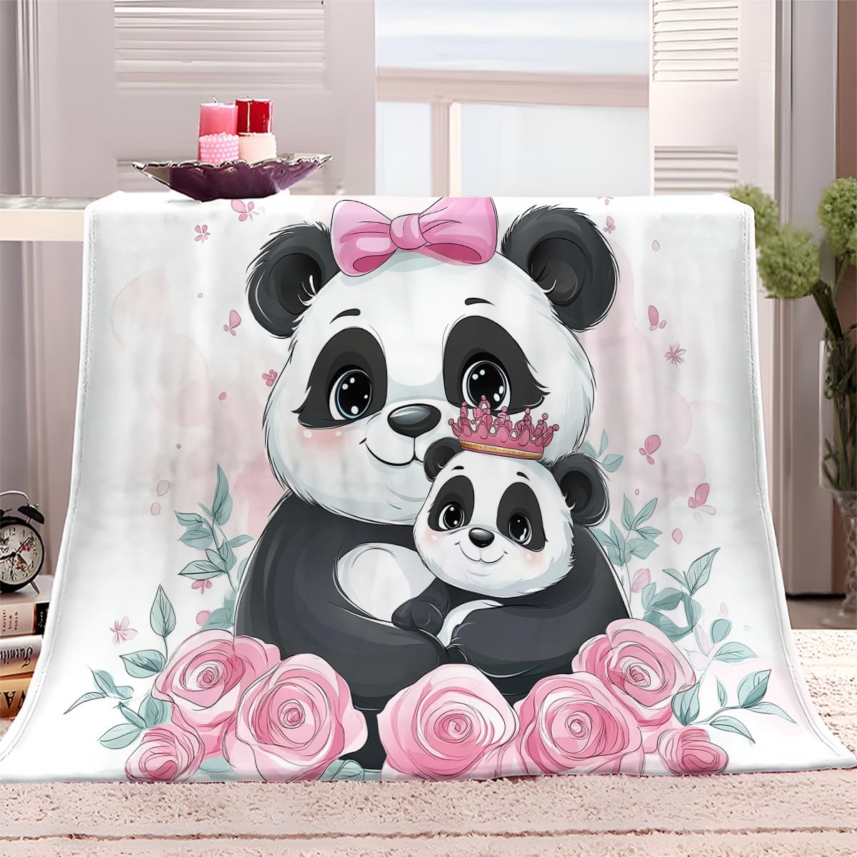 Couverture polaire et doudou panda geant le secret du bonheur au chaud chez soi