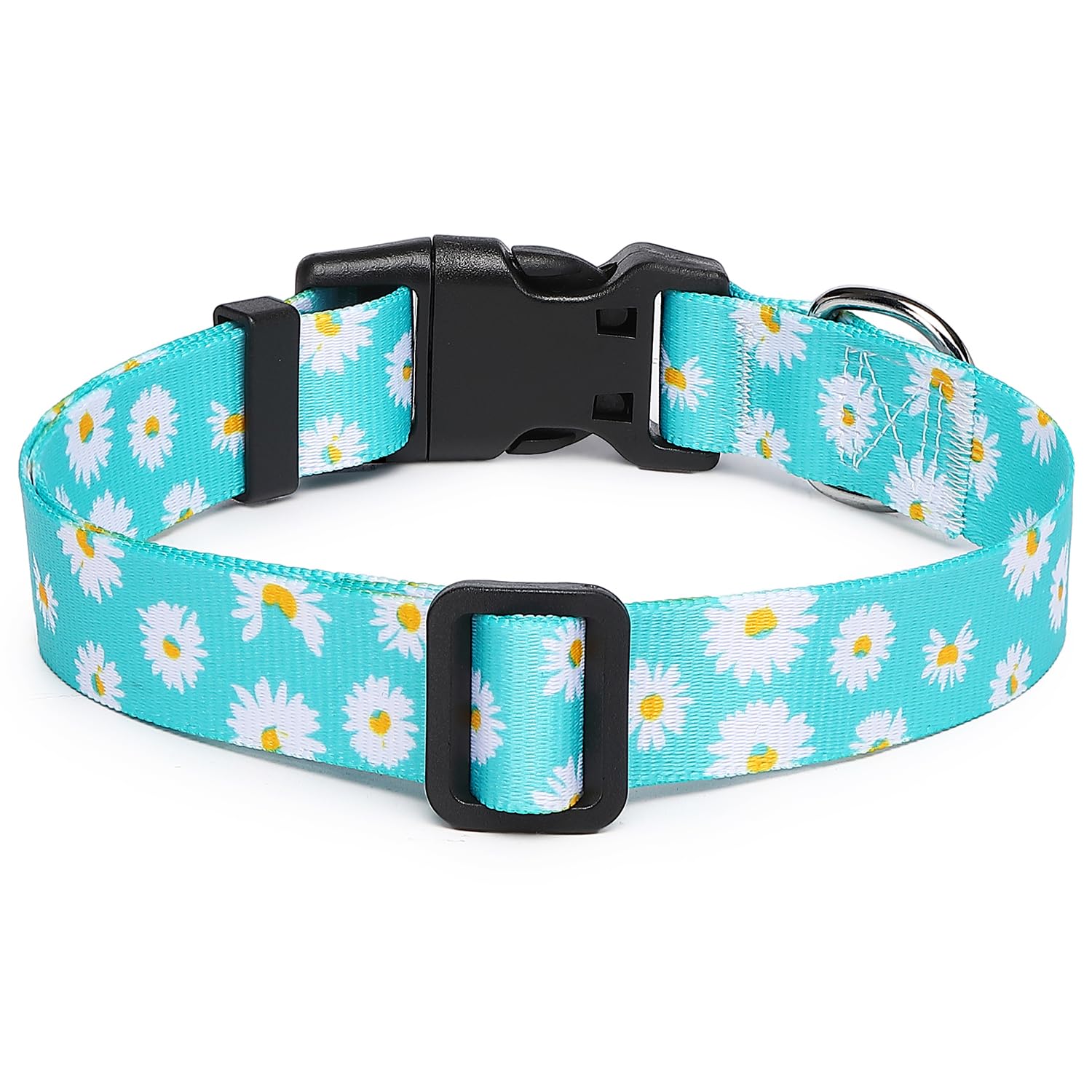 Suredoo Collare per Cani, Nylon Morbido Regolabile Collari per Cani, Gatti, Cuccioli di Taglia Piccola Media Grande (S, Blu Margherita)
