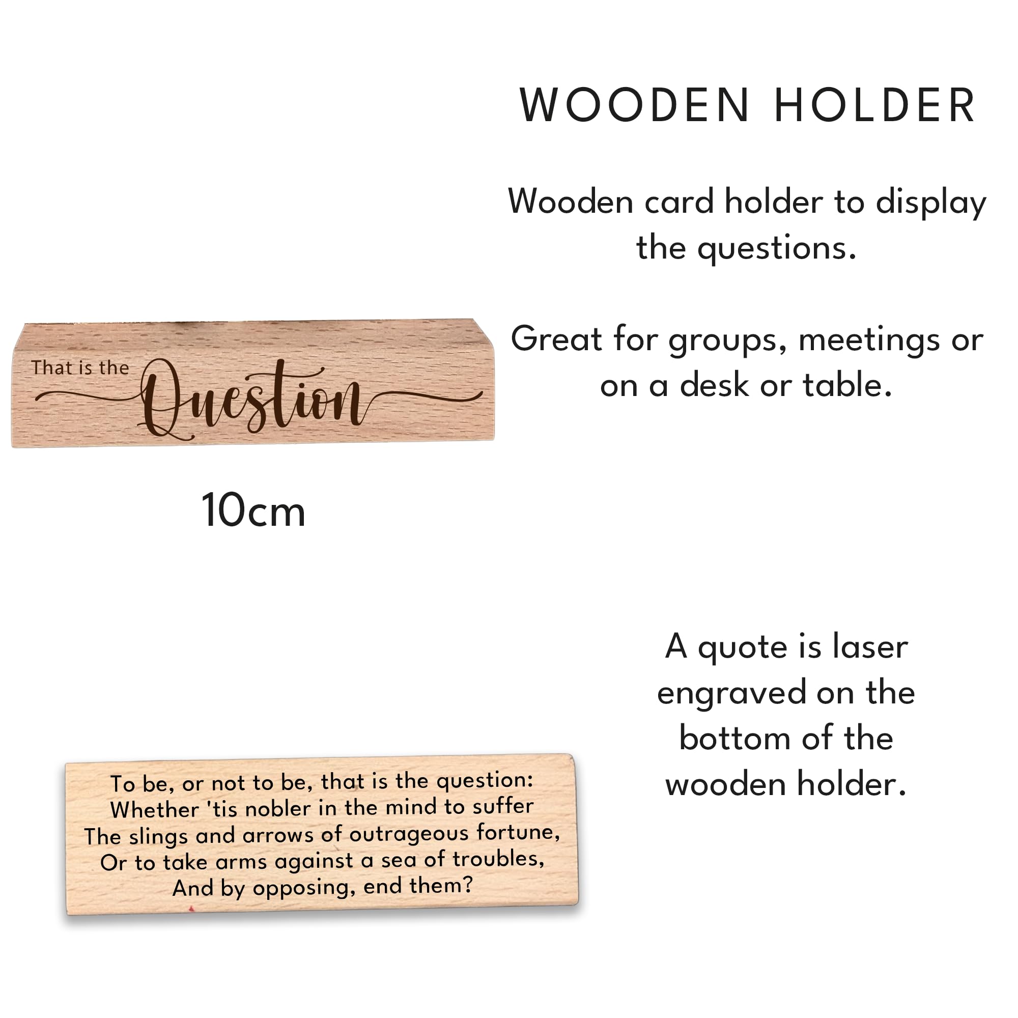 Mindfulness Question Cards 80 Coaching and Reflection Prompts with Wooden Holder for Groups Therapy and Self Awareness - Image 4