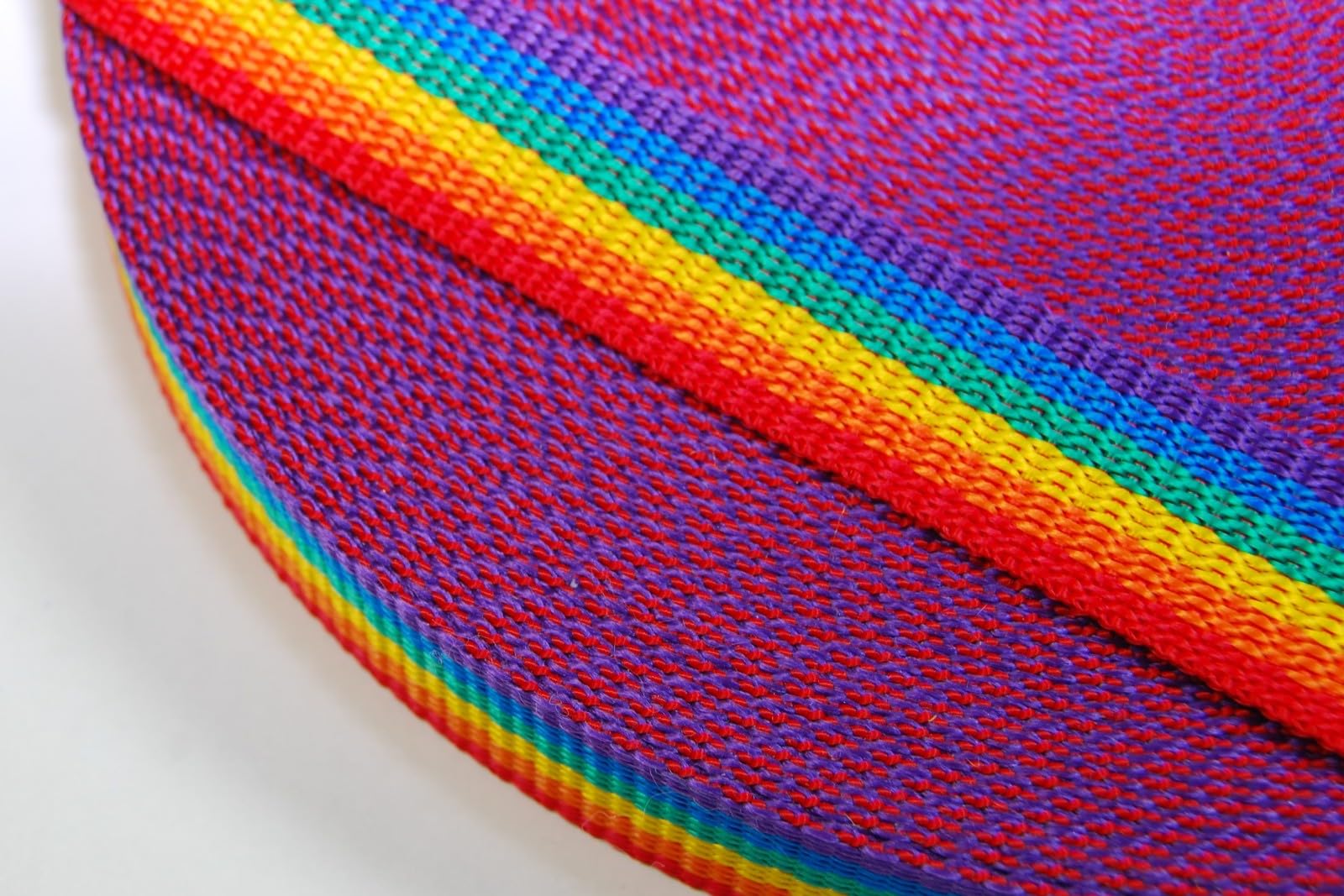 celloexpress Polypropylene Webbing Strapping - Strap Tape Bag Tote Handle - Rainbow 25mm (1 inch), 4m (400cm) โ image 1