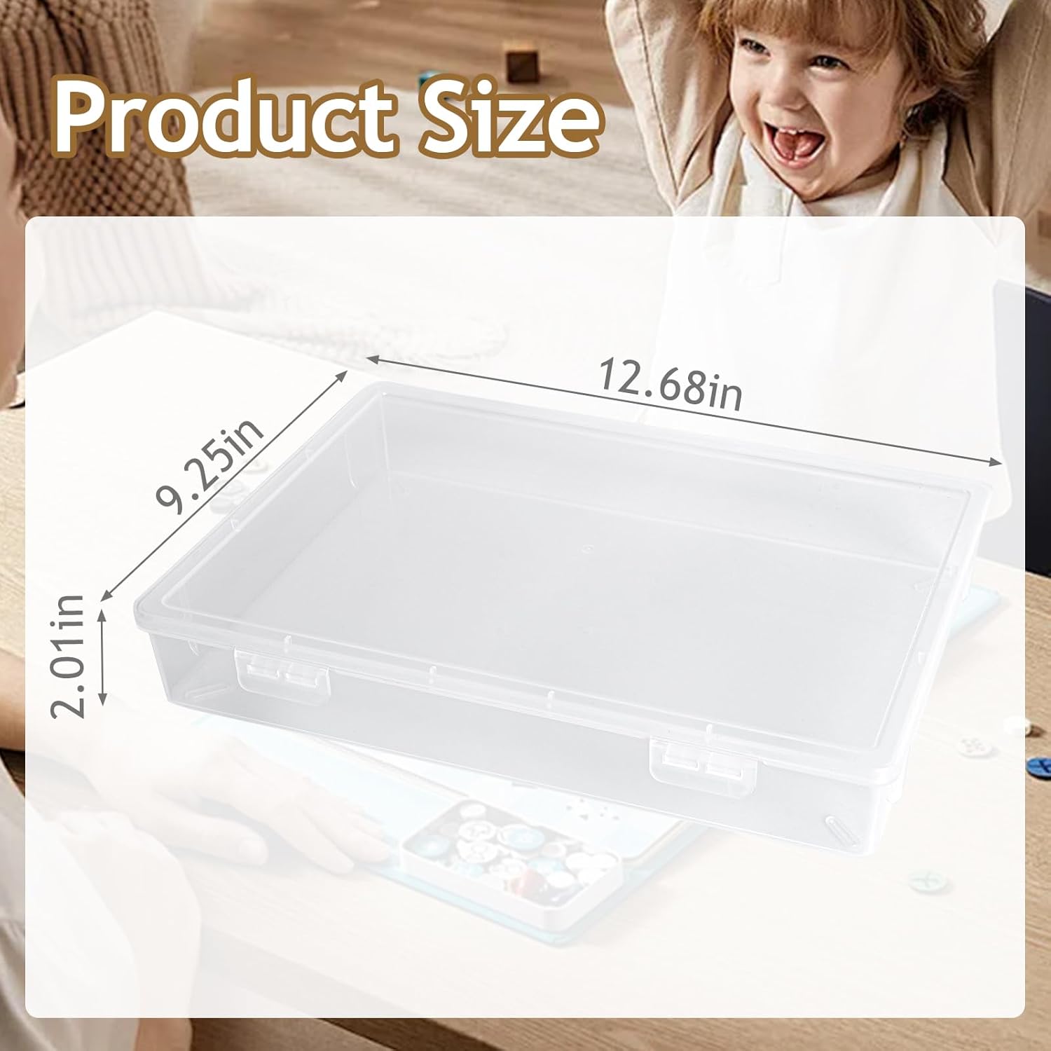 Board Game Storage, 3 Pack Stackable Board Game Storage Containers with Snap Tight Latch Lid, Portable Plastic Case Bin for Games Puzzle Magazine A4 Paper Craft Hobby, Fit 8.5 x 11 Paper