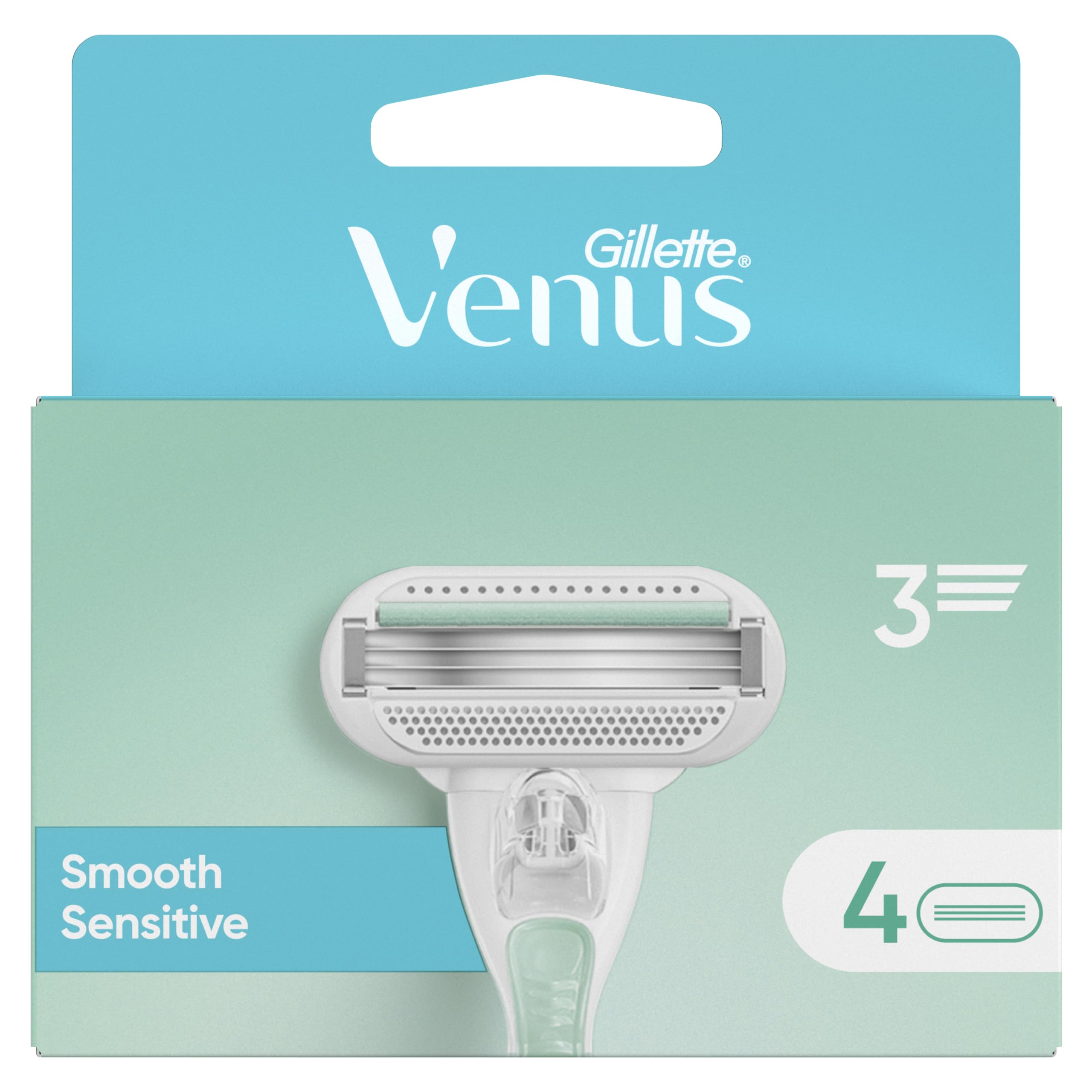Gillette Venus Smooth Sensitive dla kobiet, wkłady do ostrzy x 4