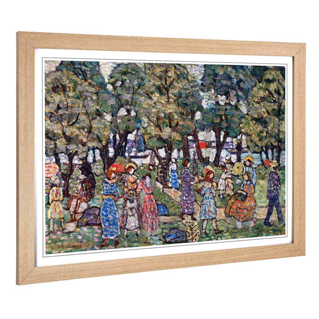 Big Box Art Framed Print of Maurice Pendergrast Under The Trees Design | Wall Art Picture | Home Decor for Kitchen, Living Room, Bedroom, Hallway, Oak, A2 / 24.5x18 Inch / 62x45cm