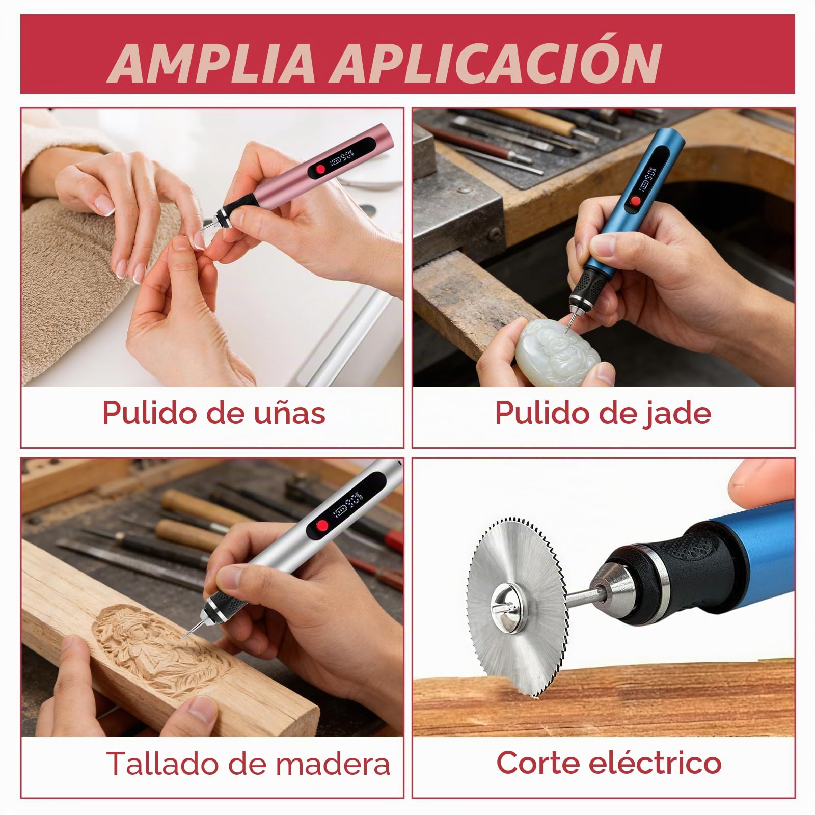 flintronic Grabado Pluma, Lápiz de Grabado Eléctrico, Pino de Grabado Eléctrico con 30Bit, Herramienta de Grabado Inalámbrica Portátil,Mini Bolígrafo Grabador Eléctric,USB Carga,Regulador 3 Velocidade