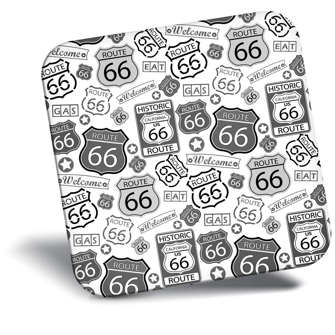 Destination Vinyl ltd Fridge Magnet bw - Route 66 Highway USA Road Trip America #40830