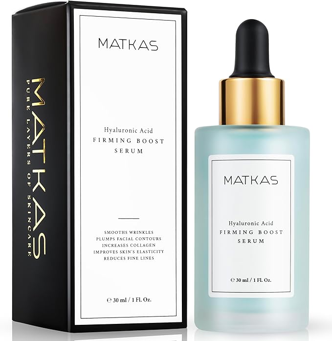 MATKAS Korean Triple Pure Hyaluronic Acid Serum for Face + 2% Niacinamide B3 + Vitamin B5 + 8 Peptides for Deep Firming, Plump Wrinkles, Hydrating Dewy Skin, Anti Aging Acide Hyaluronique Face Serum