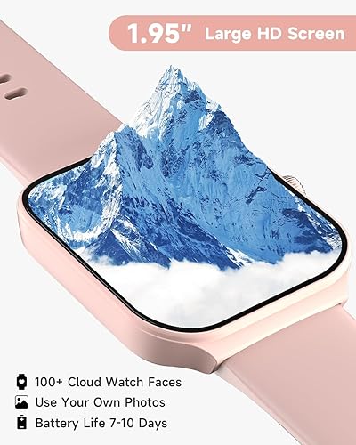 Miniatura 4 de TOOBUR Reloj inteligente para mujer con Alexa integrado, rastreador de actividad física de 1.95 pulgadas con respuesta/hacer llamadas, IP68 Rosa