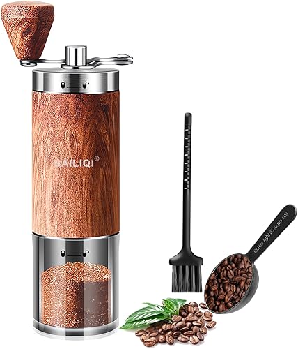 Molinillo de café manual, Molinillo de grano de café de cuerpo de acero inoxidable, Molino cónico de cerámica ajustable,Molinos de café portátiles