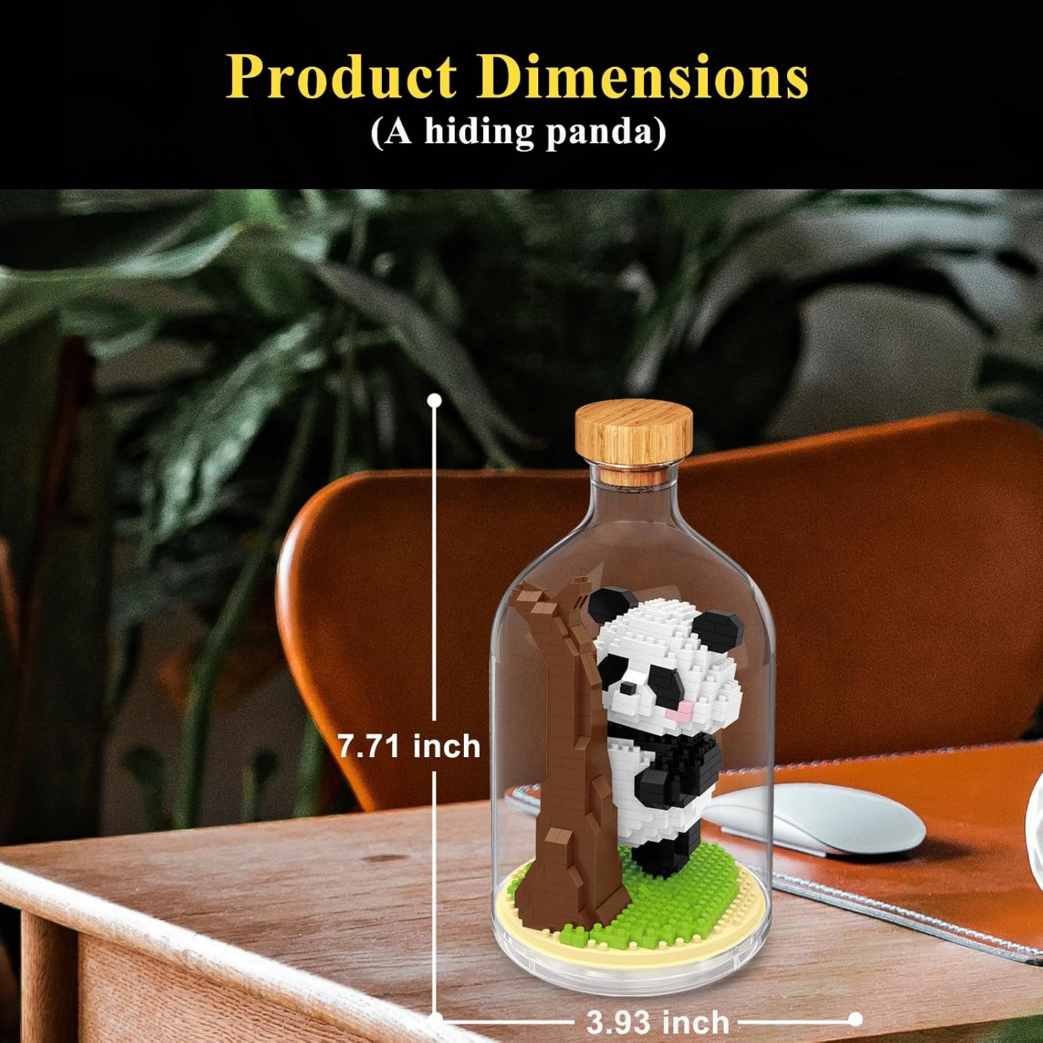 Creative Panda Toy Building Set,Adult Mini Animal Friend Set,Party Favors Gift for Friends,Animal Lover Office Home Decor Building Block Kit,New Year Easter Birthday Gift for Family(Hiding)