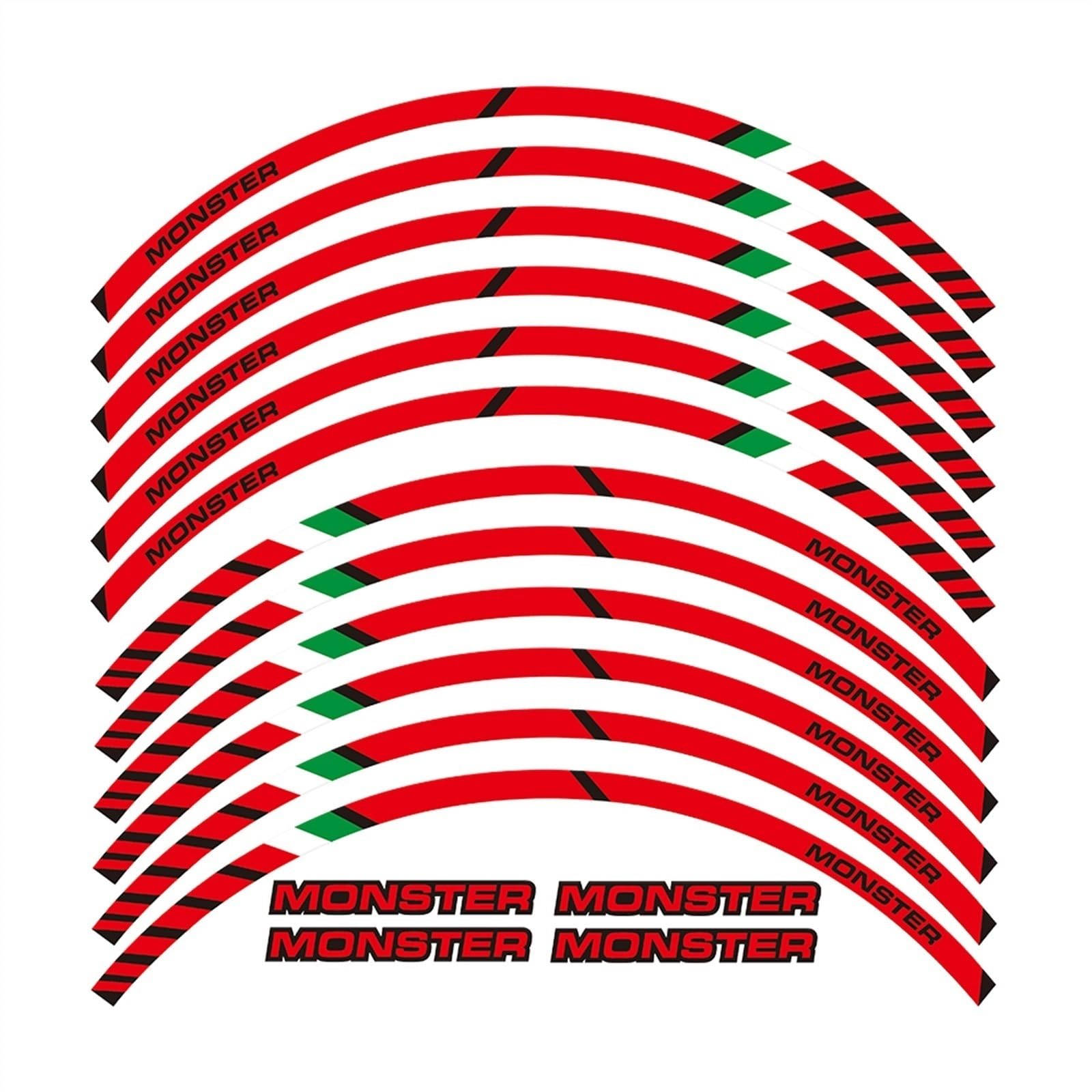 Motorcycle Wheel Decals Reflective Stickers Rim Stripes for Ducati Monster 695 696 795 796 821 1100 1200 Decorative(Color3)