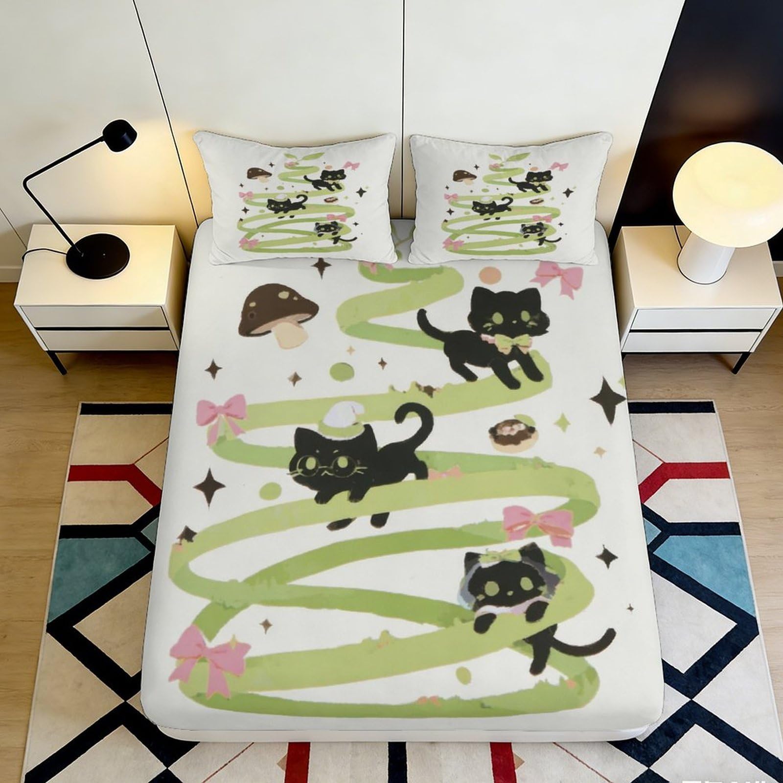 3D Printed Fairy and Dragon Fitted Sheet Soft Microfiber Deep Pocket Non-Slip Bedroom Bedding Fantasy Mattress Fitted Cover for Adults 90x200x25cm