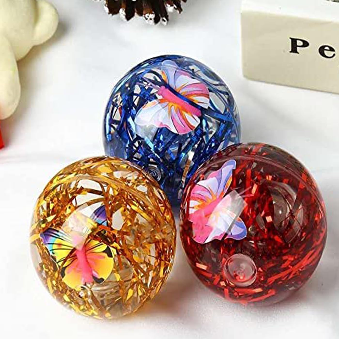 Pelo Bouncy Butterfly Balls Glitter Stress Relief for Kids Adults Set of 2 (B097L9FJ17) Amazon Price History, Amazon Price Tracker