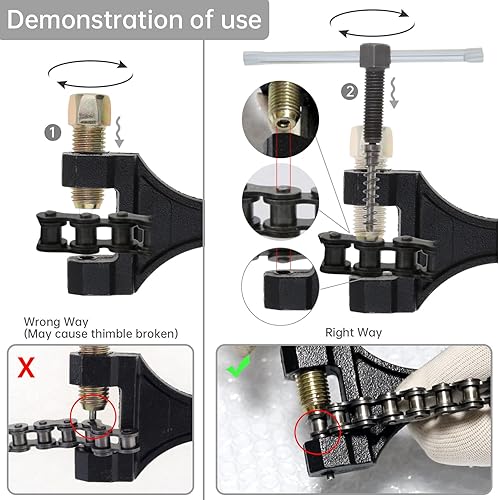 Windance Interruptor de cadena #420-530 Herramienta de eliminación de eslabones para Dirt Pit Bike ATV Quad Go Kart Scooter Motocicleta Bicicleta
