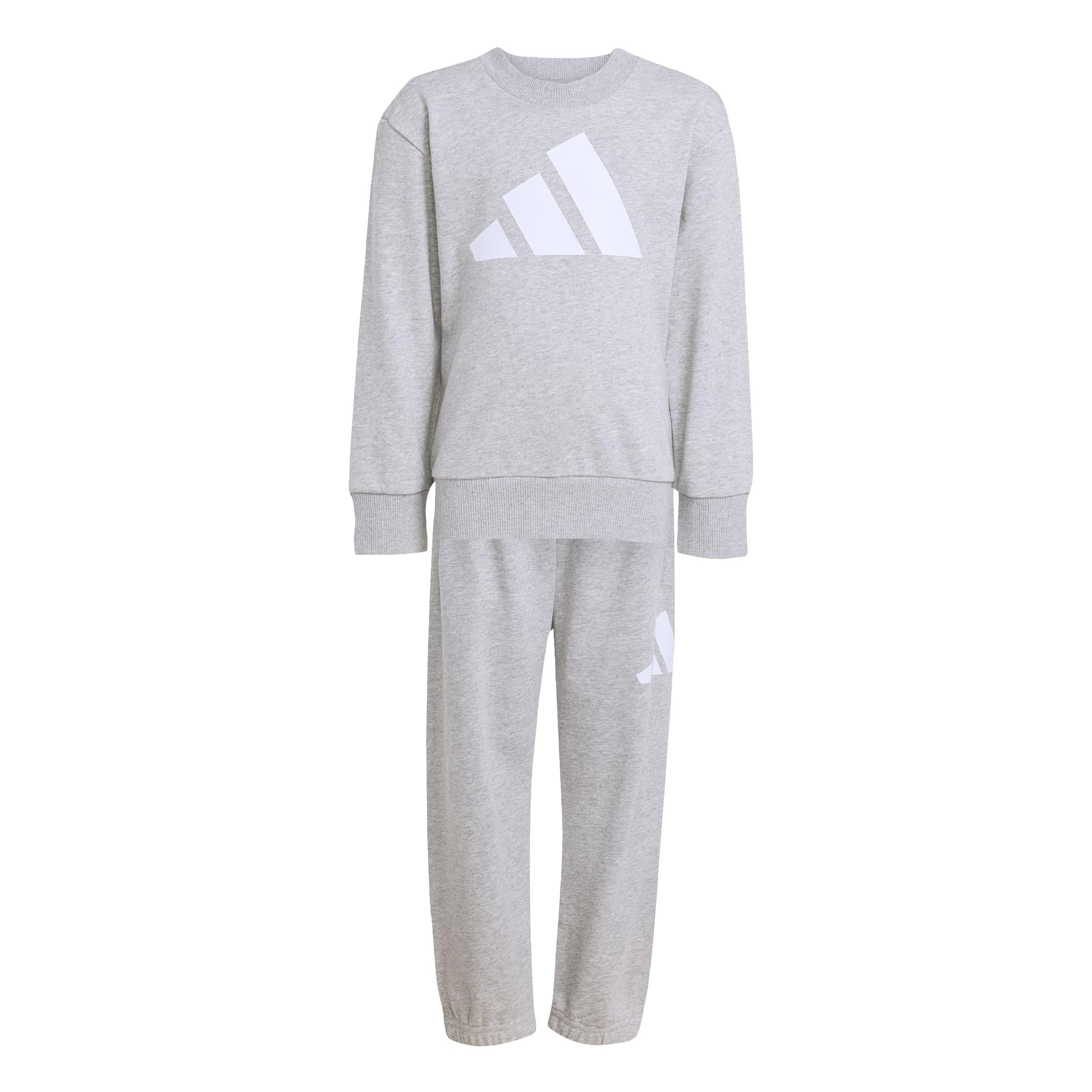 adidas Unisex Kinder Essentials Jogger Track Suit, medium grey heather/white, 3-4 Years