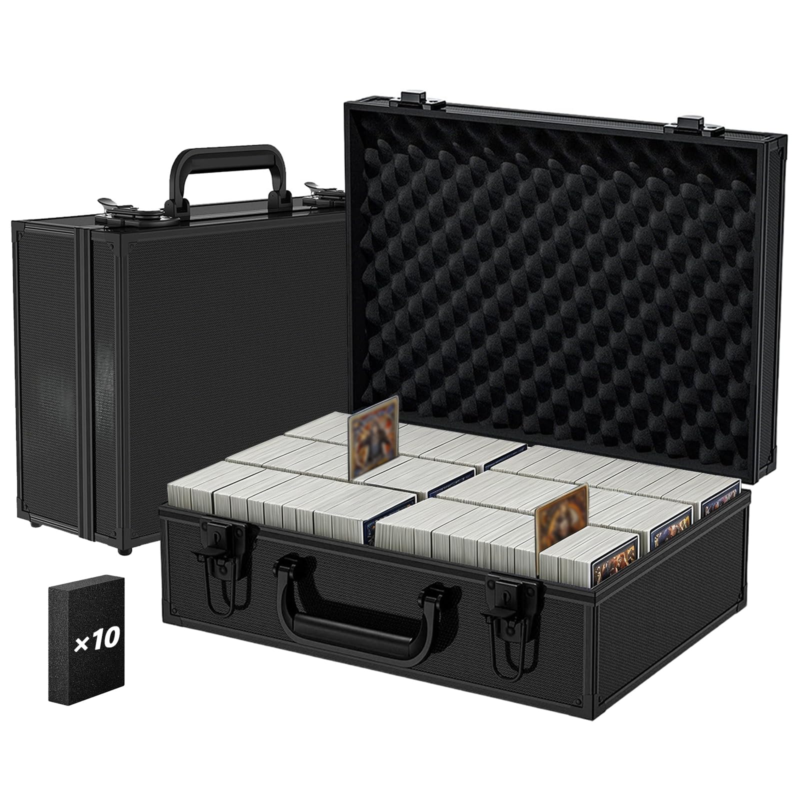 Tatqilo Graded Card Storage Box, Top Loaders Storage Case with Lock, Trading Card Box for PSA, CSG, BGS, MTG & Sports Cards, Waterproof Carrying Card Storage Slab Case, Aluminum Alloy, 38x27x15cm