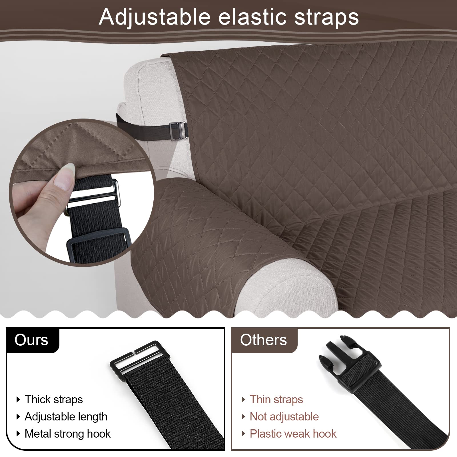 TAOCOCO Copridivano Poltrona Impermeabile Divano Protector Slipcovers, Adatto per cani, animali domestici e bambini(Borgogna, 1 posti 56 * 192cm)