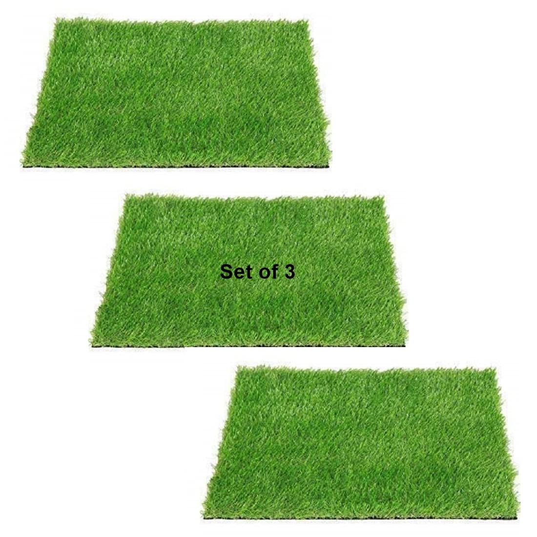 Actual Looking Dual Backing 35 MM Density Green Grass Mat for Garden | Artificial Grass Carpet for Lawn, Balcony, Poolside, Outdoors, Front, Back Yard(40x60 cm,Set of 3)-image-26