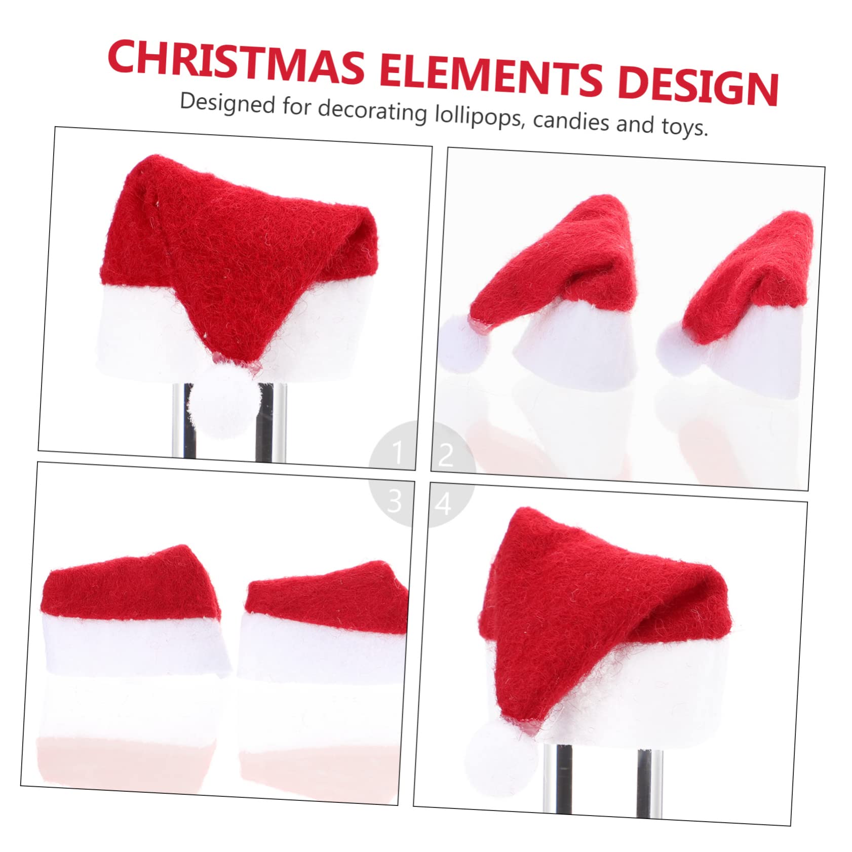 SUPVOX 24 Piezas Mini Gorros de Papá Noel para Pequeños Sombreros Navideños Rojos y Accesorios para Fiestas de Navidad