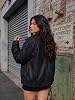 Chaqueta de Cuero Sintético para Mujer, Talla Grande, para Otoño e Invierno 7