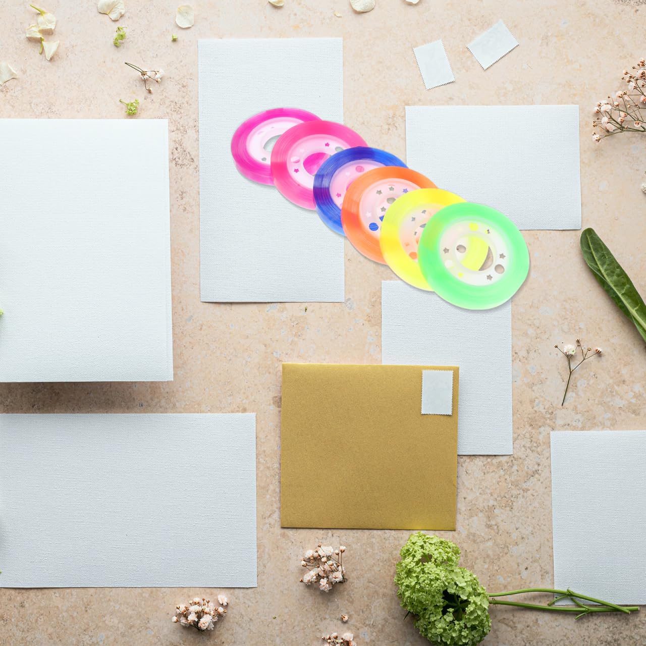 Operitacx Farbiges Transparentes Klebeband 12 Rollen 0.31 Zoll Breite Kreatives Washi Tape Für Scrapbooking Diy Bastelprojekte Geschenkdekoration