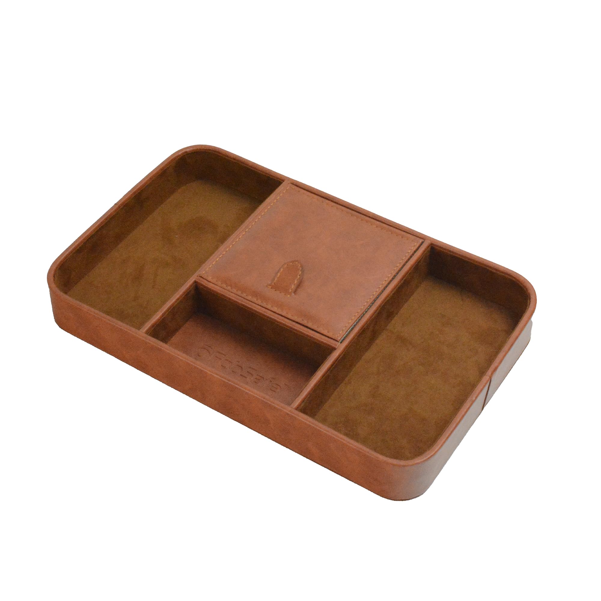 FobSafe Valet Tray | Catchall | Everyday Carry | Car Keys | RFID Signal Blocking | Perfect Father's Day Gift (Saddle Brown)