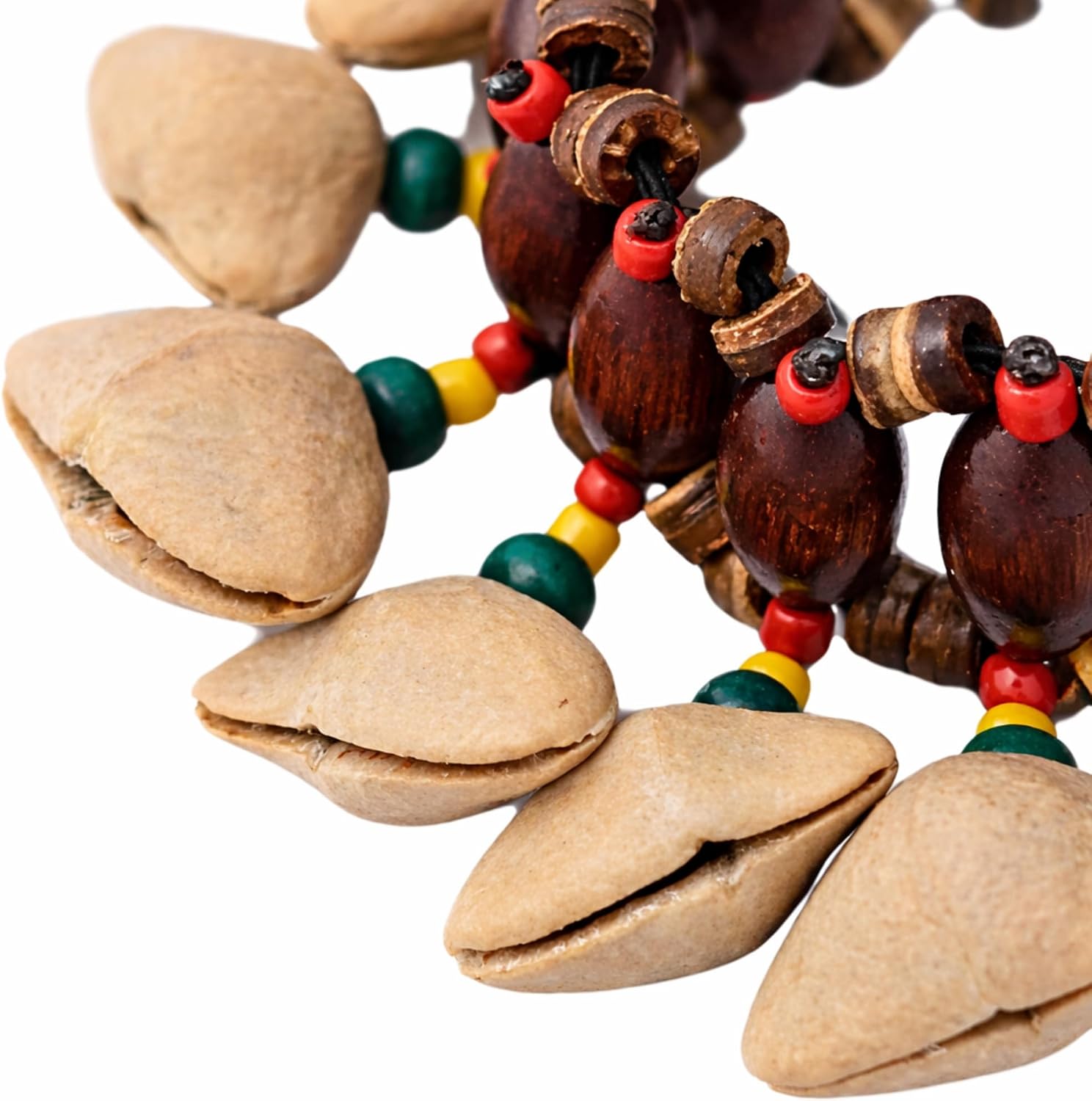 GMP Kenari Seed Bracelet Shakers – Handcrafted Beaded Wrist & Anklet Nut Shell Percussion - One Size Fits All - Drumming, Dance, Sound Bath, Therapy, Healing, ASMR, Yoga, and Meditation