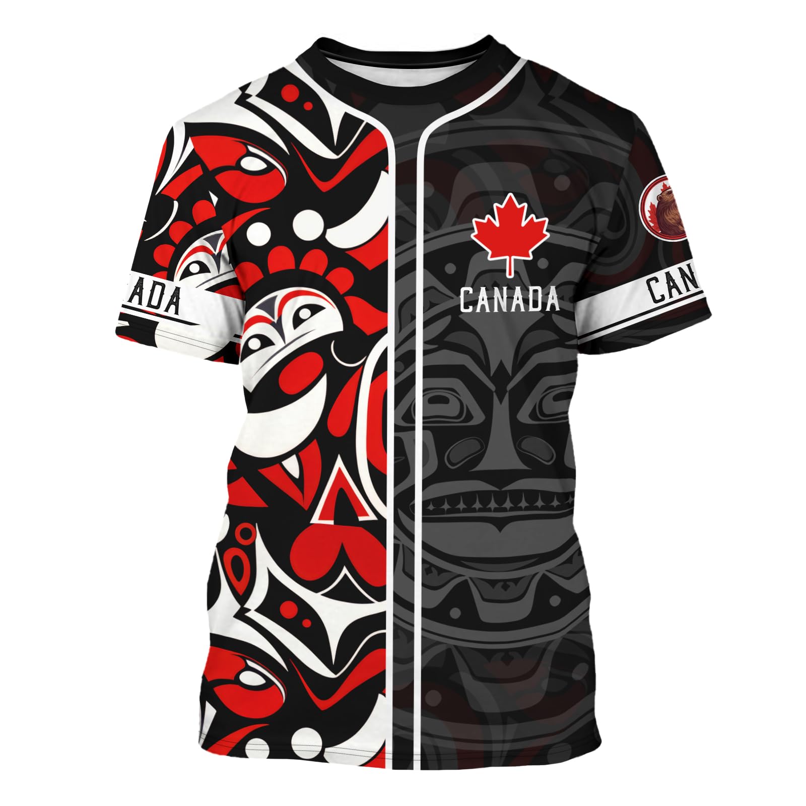 Canadian Maple Leaf Shirt for Men Canada Day Flag T-Shirt 3D Printing Cool Short Sleeve Shirt Unisex