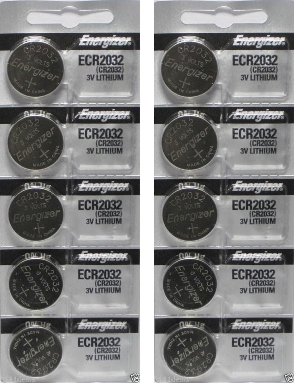 Energizer CR2032 3 Volt Lithium Coin Battery 10 Pack (2x5 Pack) In Original Packaging (2)