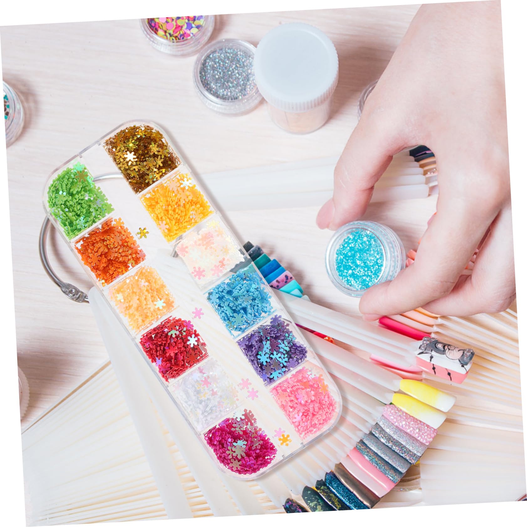 Healeved 3 Set Di Unghie Per Manicure Paillettes Glitter 12 Colori Decorazioni Per Manicure Scintillanti Sottili Facili Da Usare 2 Scatole*3