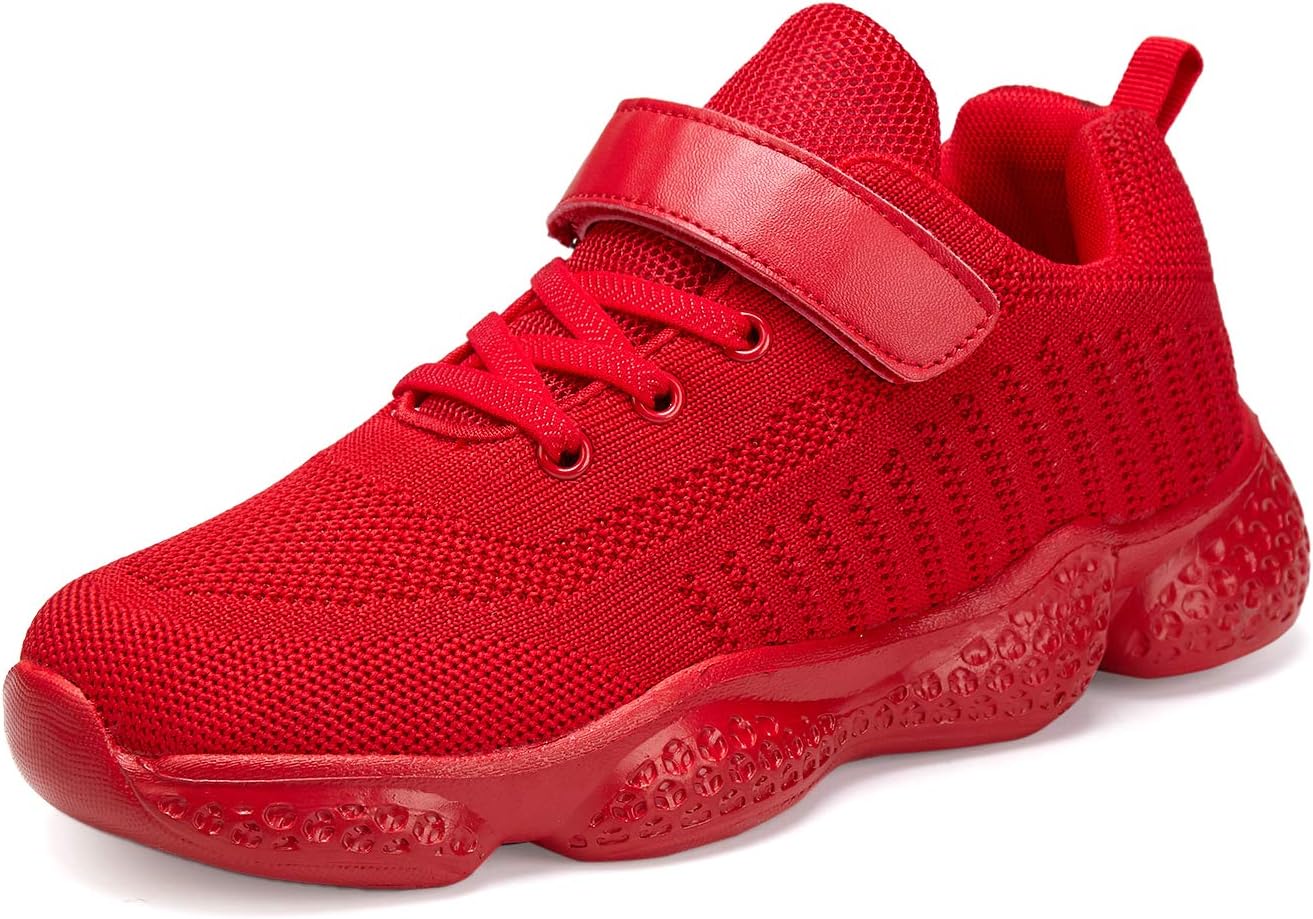 Boys Girls Sneakers Knitted Mesh Sports Shoes Breathable Lightweight Running Shoes for Kids Fashion Athletic Casual Shoes (Little/Big)