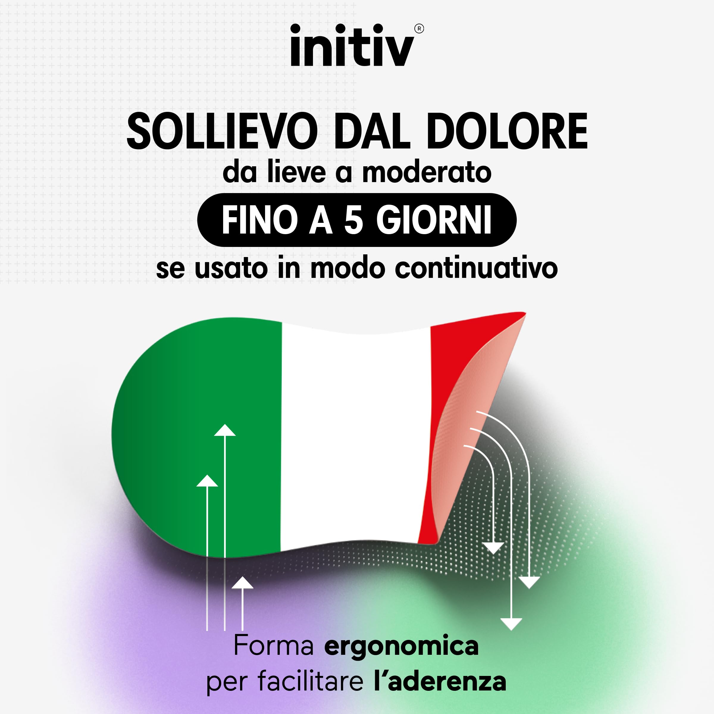 Initiv Cerotti per Schiena, Dolori Muscolari da lievi a moderati, Rimedi Mal di Schiena, Sollievo fino a 5 giorni se usati in modo continuativo, senza Medicinali, Resistenti all’Acqua (6 Cerotti)