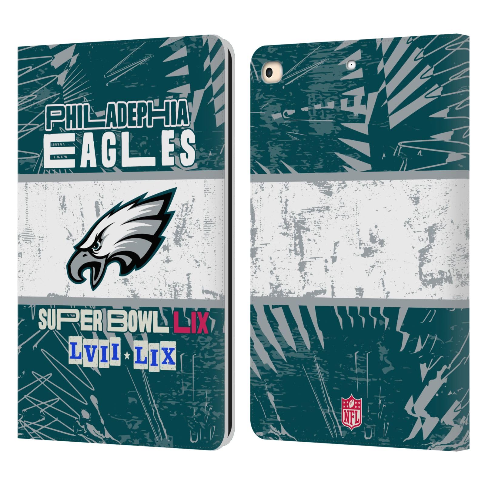 Étui portefeuille iPad 9.7 compatible Apple 2017 2018 NFL Eagles cuir - 7
