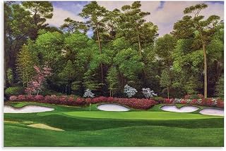 Augusta National Golf Club Masters Amen Corner Azalea Hole 13 Poster Canvas Painting Wall Art 12x08inch(30x20cm) Unframe-style