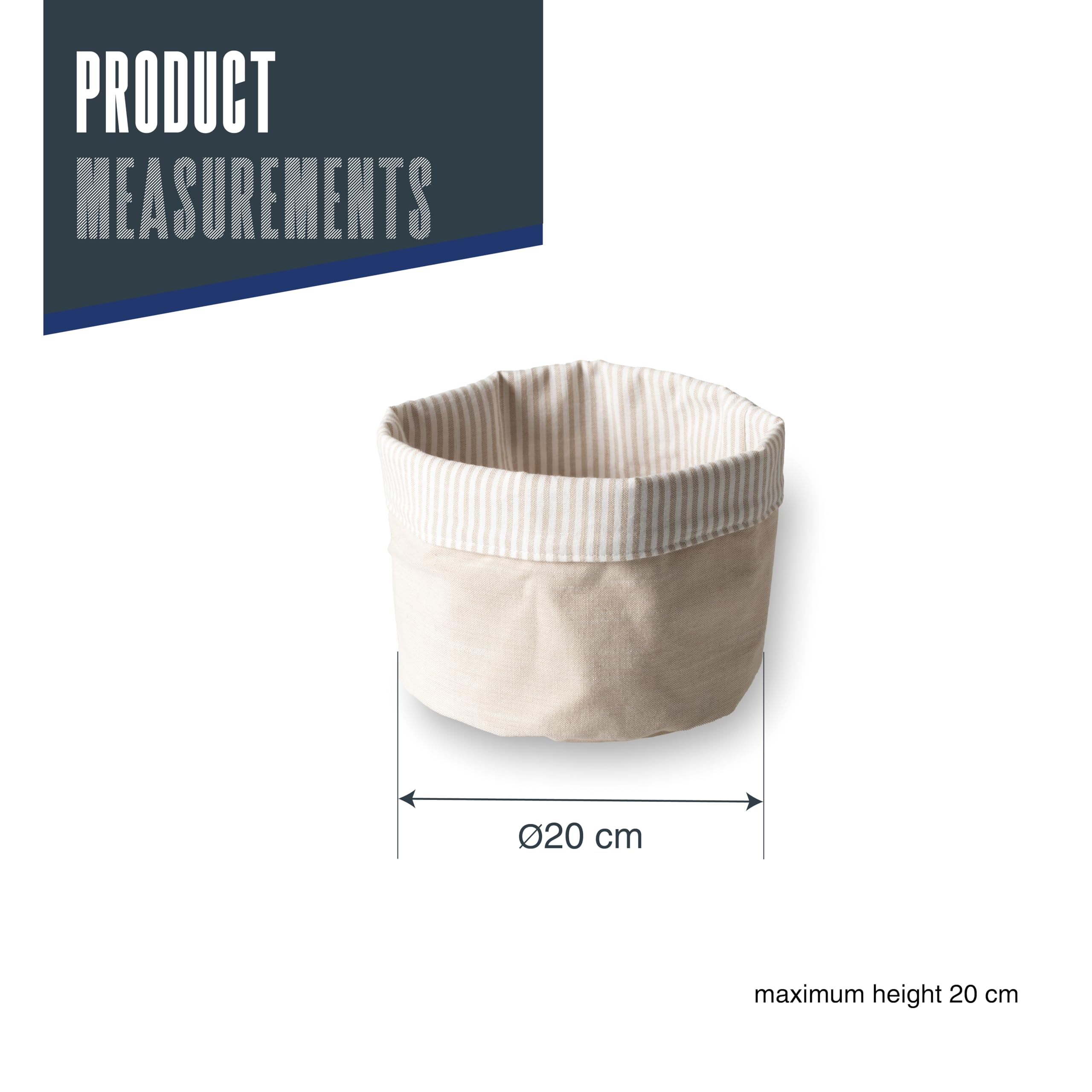 LACOR - 60090 - Corbeille à pain crème, Coton, Viscose, Usinable, Pliable, Polyvalent, Réversible, Empilable, Polyester, Ø 20 cm (Lot de 6)
