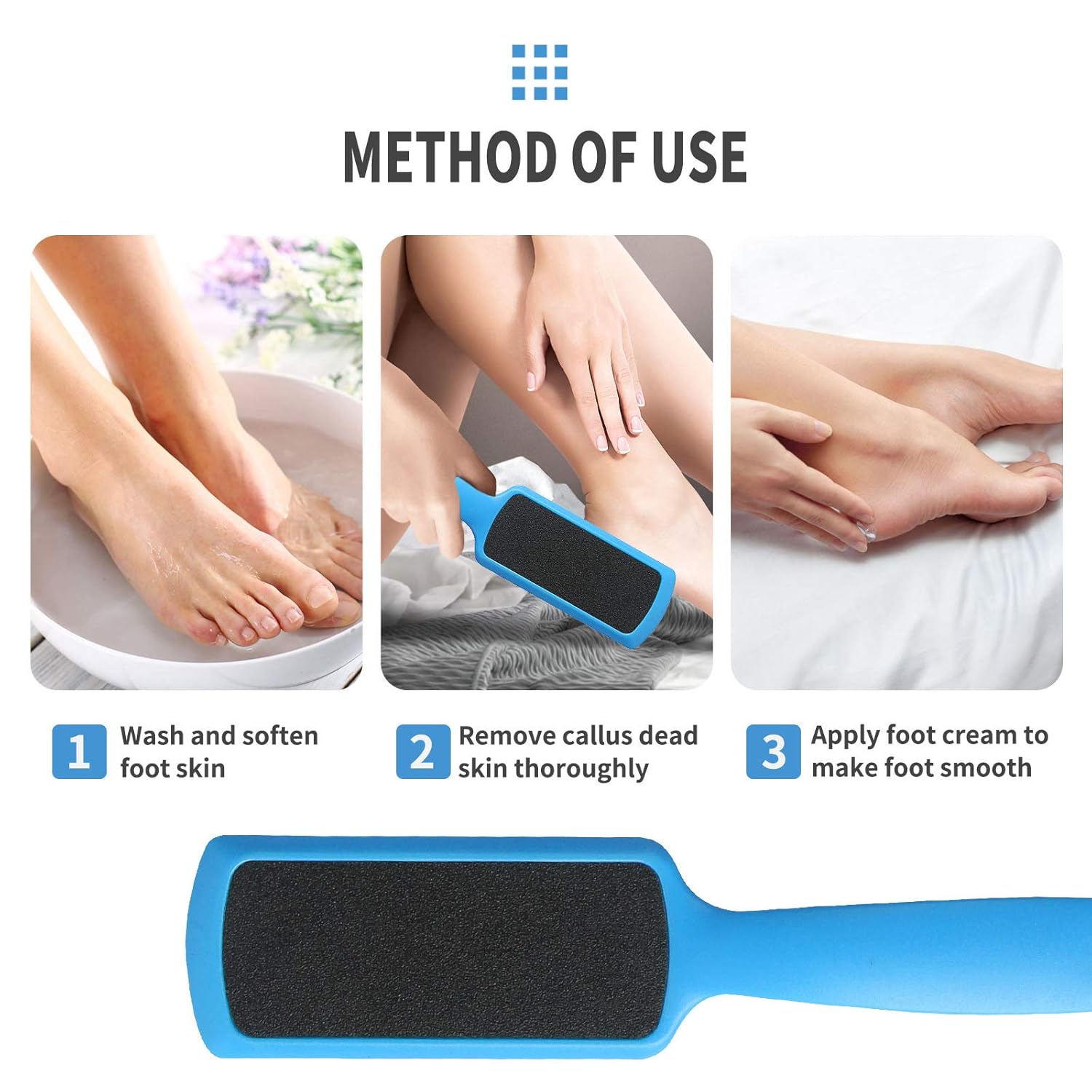 Fu Store 3 Pcs Pedicure Foot Files Callus Remover with Double Sided Feet Rasp for Dead Skin Foot Scrubber for Feet : Beauty
