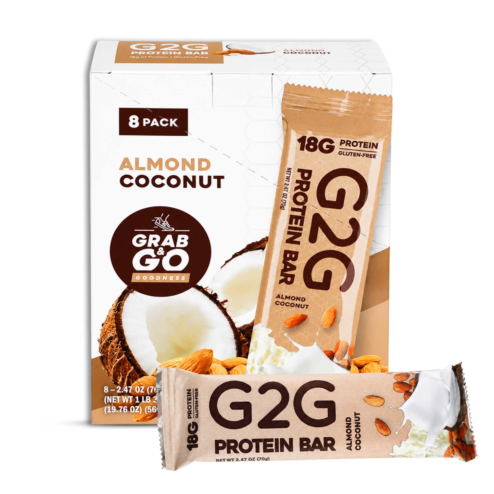 Amazon.com: G2G Protein Bar, Almond Coconut, Healthy Snack