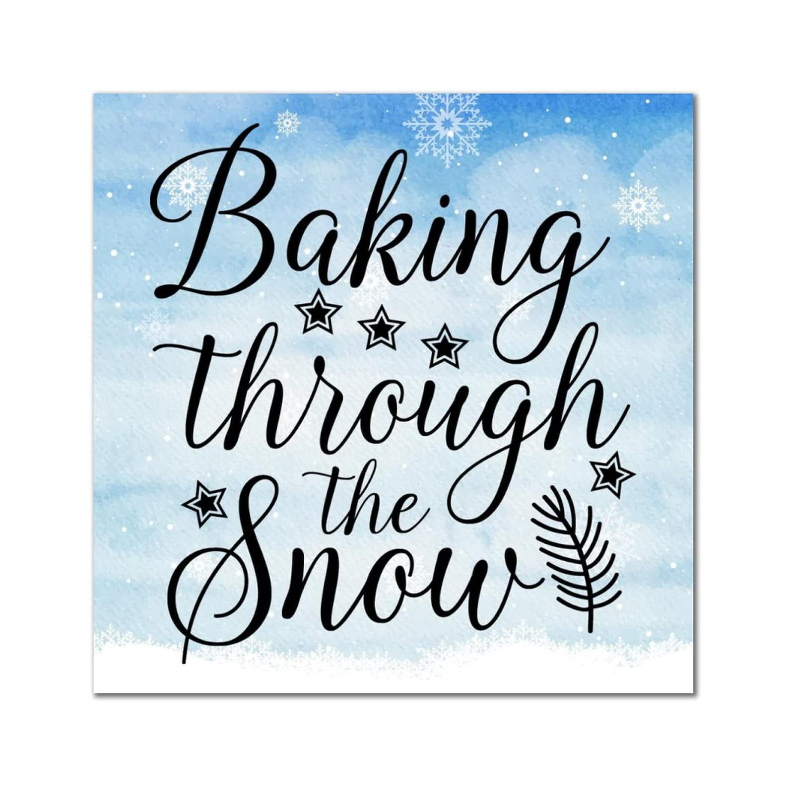 Décoration murale Baking Through The Snow panneau bois suspendu pour maison et cuisine