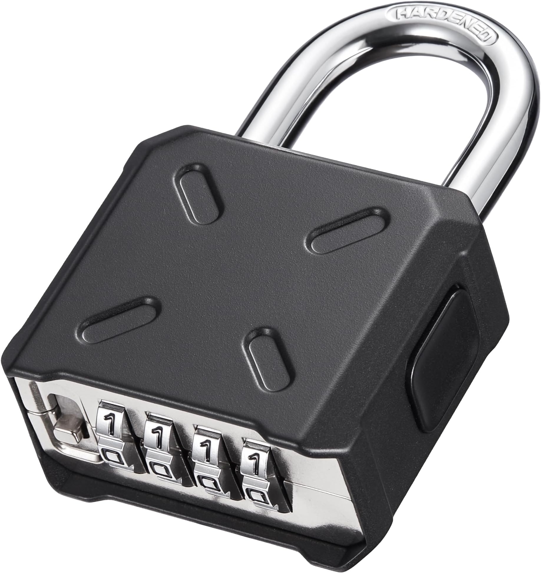 Combination Lock Heavy Duty Outdoor Padlock, Security Customizable 4 Digit Code Gate Locks for Fence, Toolbox, Case, Hasp Storage,1 Pack