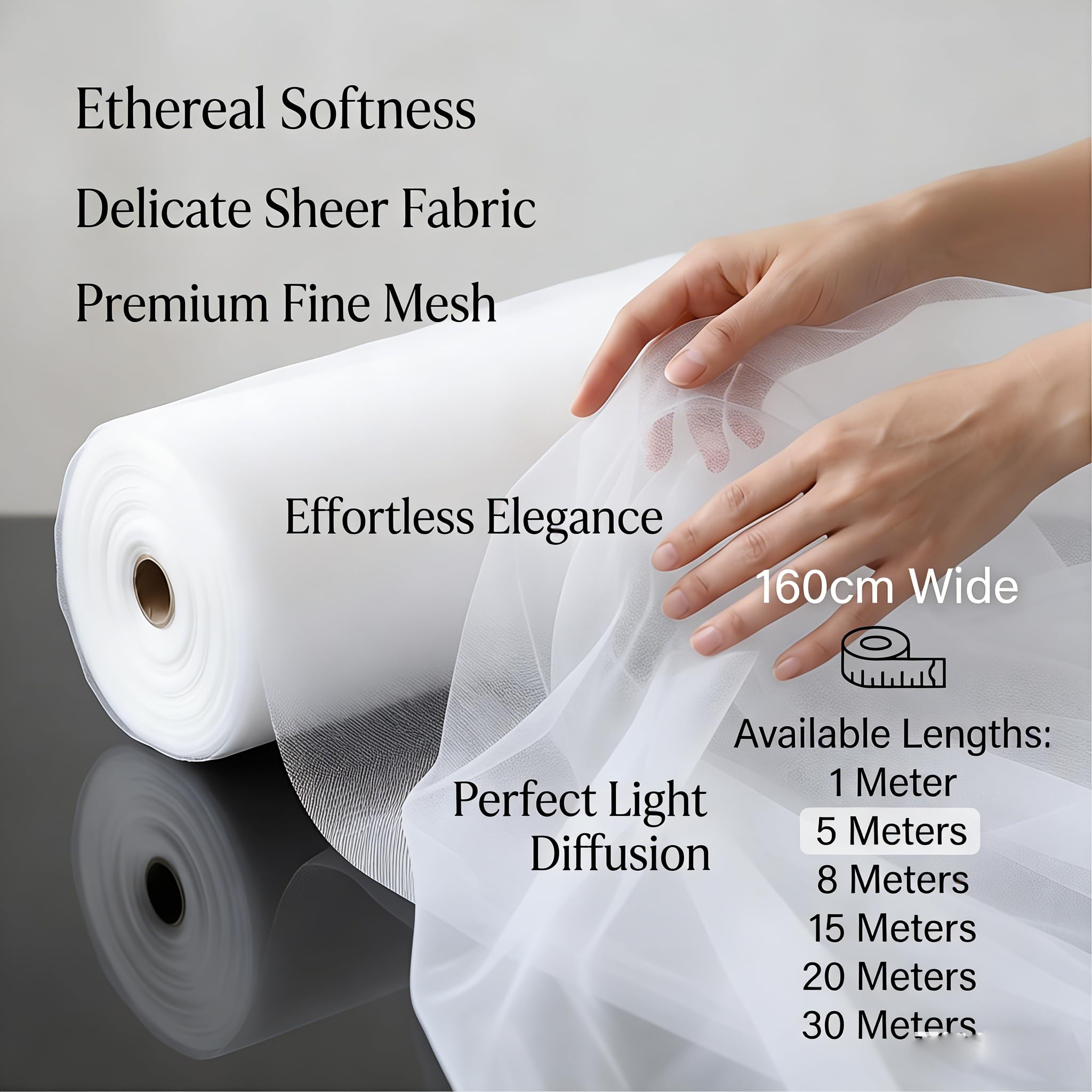160 cm Tulle Bianco Tessuto in Tulle Organza Tessile Wedding Tulle Decorazione Fai da Te per Matrimonio, Festa, Compleanno, tutù, DIY Decorazioni Artigianali 30 Metri