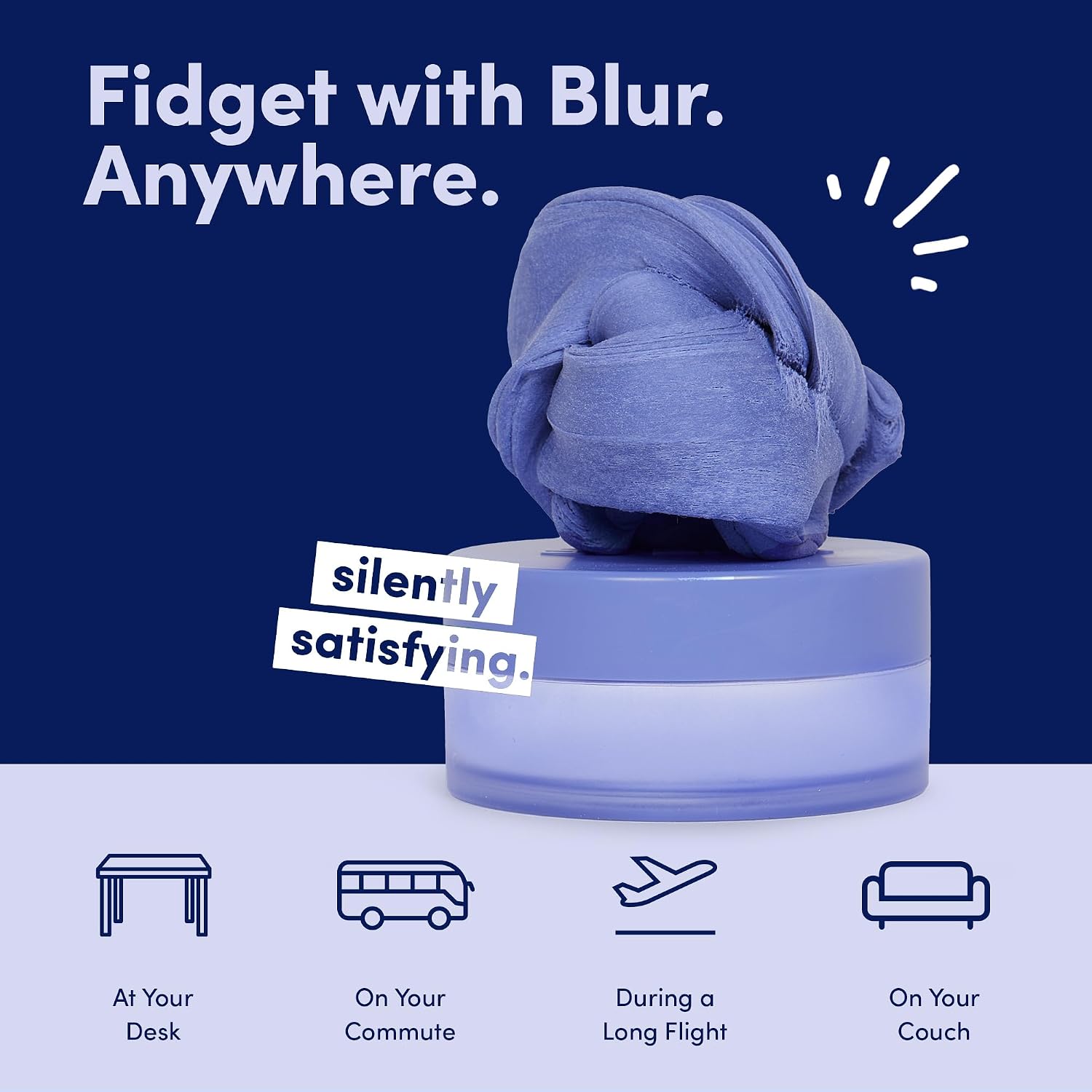 Blur Focus & Thinking Putty | Soft Airy Sensory Fidget Putty for Teens and Adults | Non-Sticky and Stress Relief Toy for Office and Meetings | Twilight