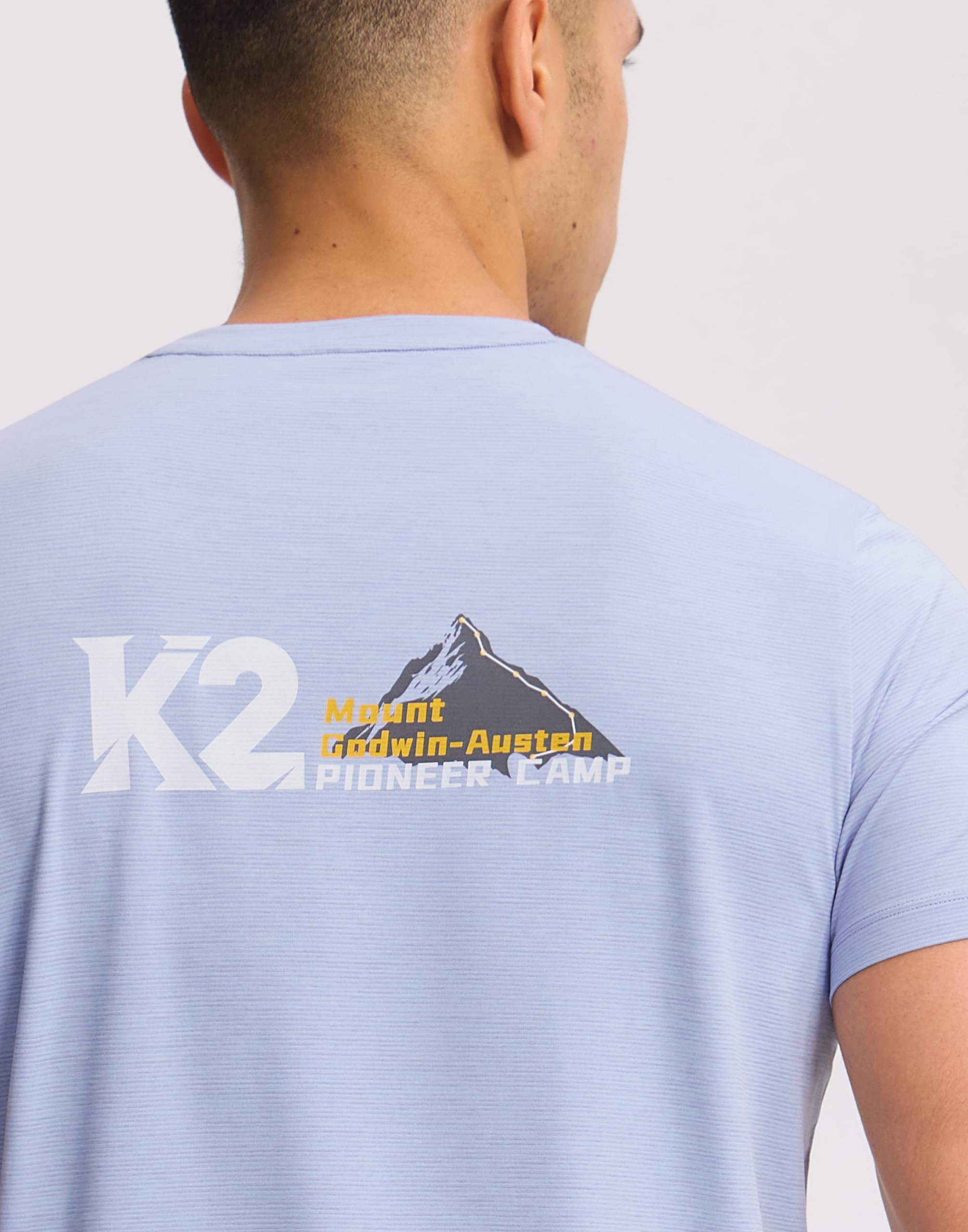 Pioneer Camp Maglietta sportiva da uomo, a maniche corte, traspirante, leggera, per corsa, assorbe l'umidità, elasticizzata, funzionale, per alpinismo, trail running