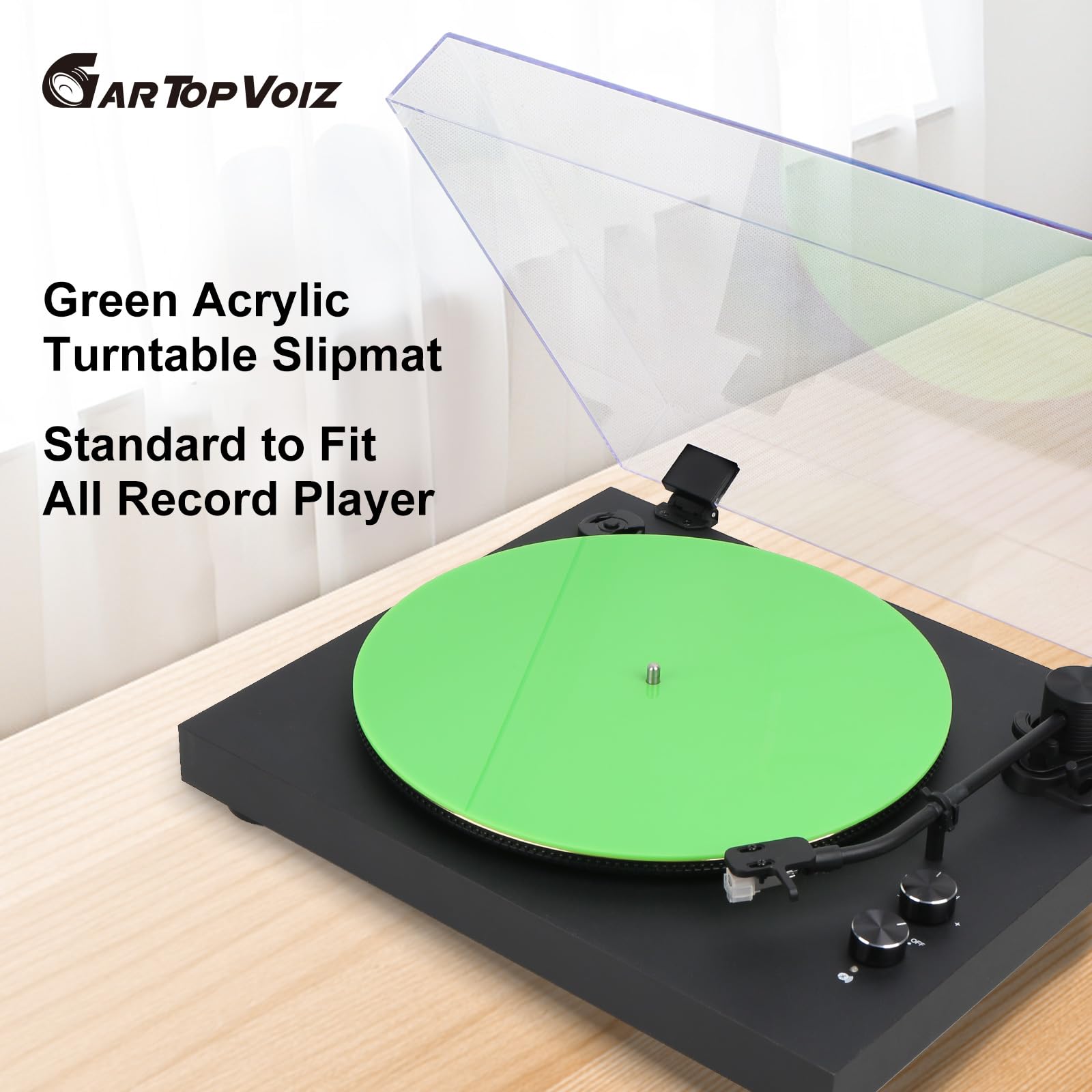Acrylic Turntable Platter Mat for All Vinyl Player 12" Anti Vibration Record Slipmat, Green - Image 3