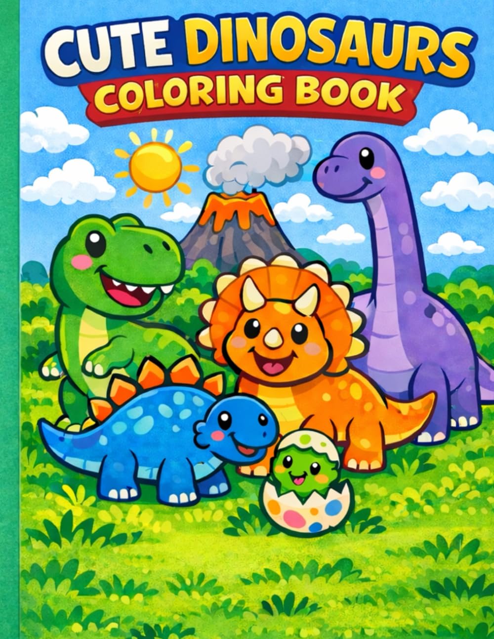 Cute Dinosaurs Coloring Book for Toddlers Ages 2–4: Big and Easy Simple Dinosaur Coloring Pages for Preschool Kids