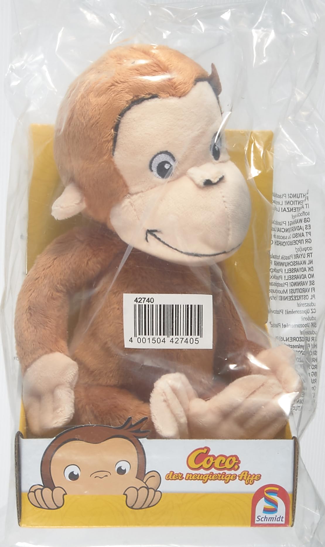 Schmidt Spiele- Coco der neugierige Affe, Plüschfigur, 26 cm Peluche Scimmia curiosa, Multicolore, 42740