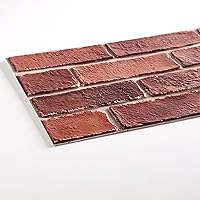 Haimin 3D Peel and Stick PVC Wall Panels Faux Red Brick - 10pcs 23.6x11.8in IXPE Foam Self-Adhesive Wallpaper, Waterproof Textured Backsplash
