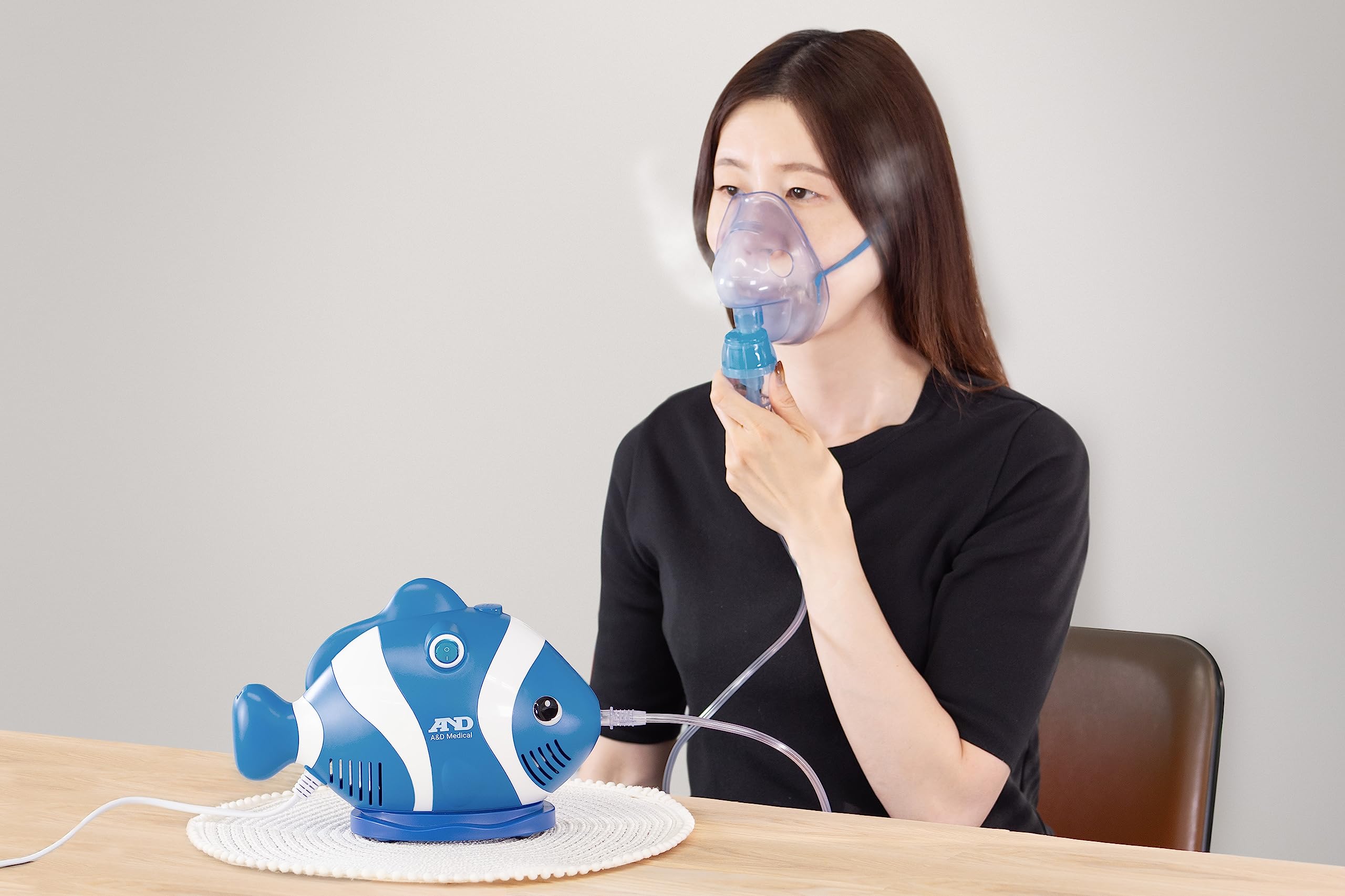 A&D Medical Nebuliser Machine for Children Compressor Nebulizer Compact Inhaler UN-019 with Portable Design and Carry Case