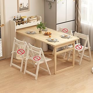 Extendable Drop Leaf Wood Table,Wood Versatile Collapsible Extension,for Kitchen Living Room Small Spaces.(Original Wood)